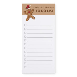 Festive Gingerbread Christmas Cookie - To Do List Magnetic Notepad