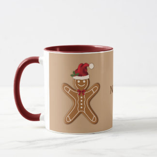 Festive Gingerbread Christmas Cookie With Name Mug