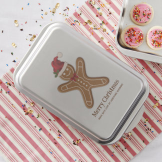 Festive Gingerbread Christmas Cookie With Text Cake Pan