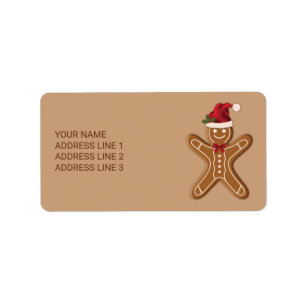 Festive Gingerbread Christmas Cookie With Text Label