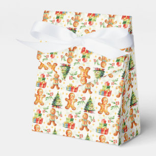 Festive Gingerbread Christmas Favor Boxes