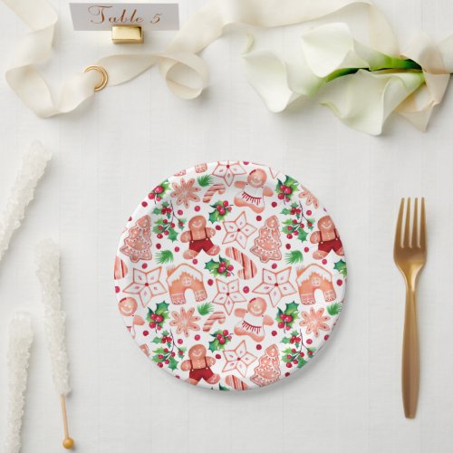 Festive Gingerbread Cookie Baby Shower  Paper Plates