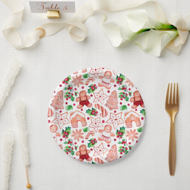 Festive Gingerbread Cookie Baby Shower  Paper Plates (Wedding)