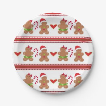 Festive Gingerbread Cookies Party Paper Plate by DoodlesHolidayGifts at Zazzle