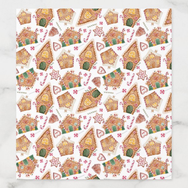 Festive Gingerbread House White Christmas Pattern Envelope Liner (Design)