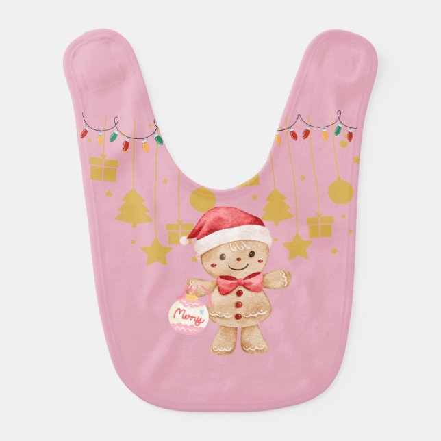 Festive Gingerbread Man feeding Cloth for Baby (Front)