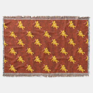 Festive Gingerbread Man & Knit Pattern Christmas  Throw Blanket
