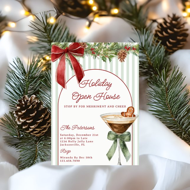 Festive Gingerbread Martini Holiday Open House Invitation (Creator Uploaded)