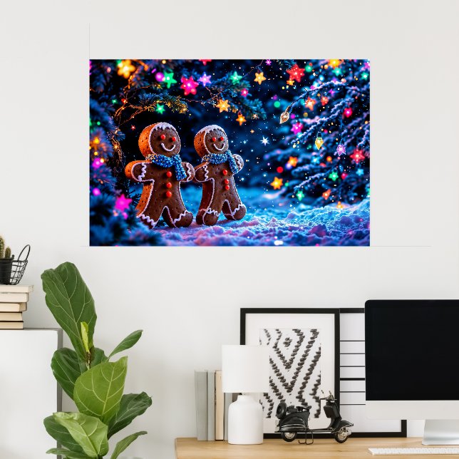 Festive gingerbread men snow fantasy poster (Home Office)