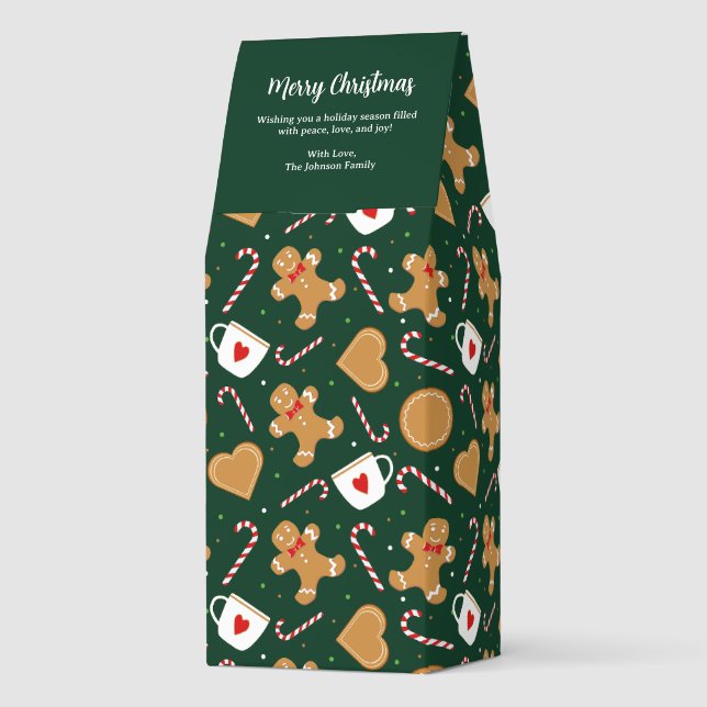 Festive Gingerbread Pattern Christmas  Roasted Coffee (Back)