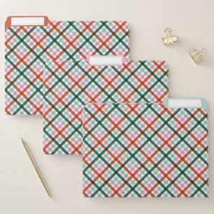 Festive Gingham Christmas Modern Color File Folder