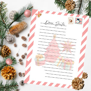 Festive Girls Christmas Wish List Letter to Santa