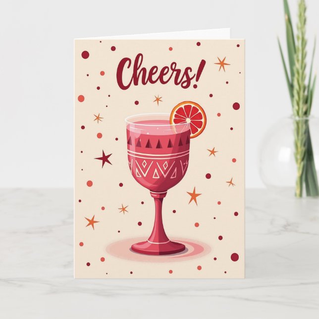 Festive Glass Birthday Card (Front)