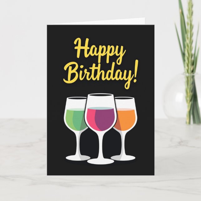 Festive Glasses Birthday Card (Front)