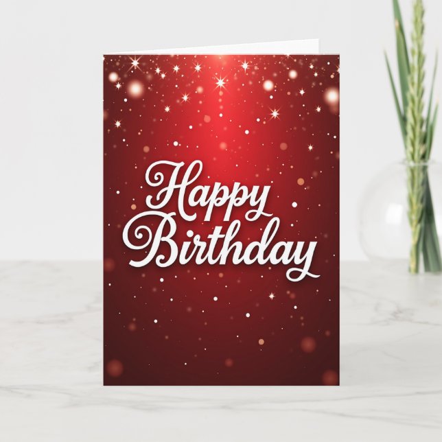 Festive Glow Birthday Card (Front)