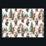 Festive Gnome and Mushroom Woodland Christmas Wrapping Paper Sheets<br><div class="desc">his wrapping paper pattern features cheerful gnomes in festive red hats and outfits, scattered throughout a snowy woodland scene. The gnomes have joyful expressions, with some carrying holly and berries. They are surrounded by wintry elements such as evergreen trees dusted with snow and bright red mushrooms with white spots. The...</div>