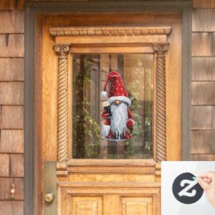 Festive Gnome Holding A Glass Of Irish Dry Stout Window Cling
