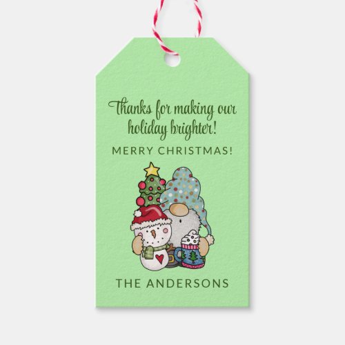 Festive Gnome Merry Christmas Party Favor Gift Tags