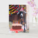 Festive Goat And Birthday Cake Card at Zazzle