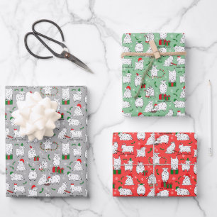 Festive Goats at Christmas Wrapping Paper Sheets
