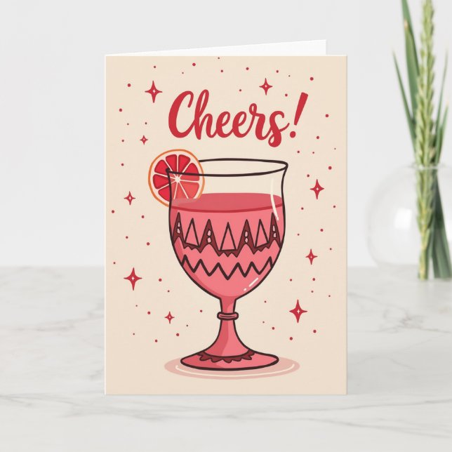 Festive Goblet Birthday Card (Front)