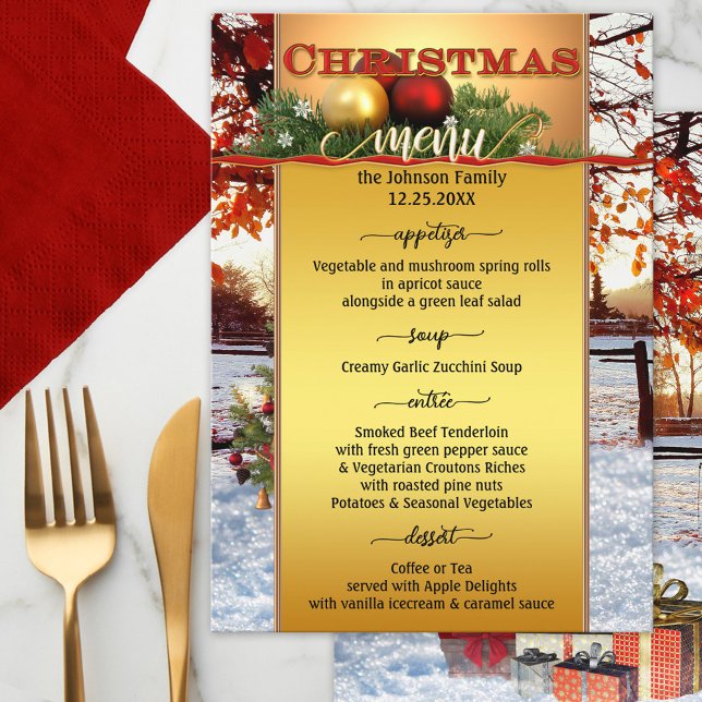 Festive Gold Artistic Christmas Menu (Creator Uploaded)