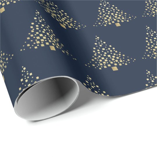 blue and gold christmas wrapping paper