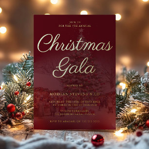 Festive Gold Foil Corporate Christmas Gala Party Invitation