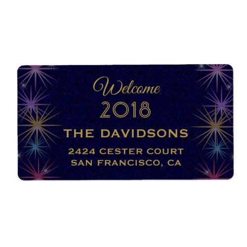 Festive Gold Foil New Years Eve Celebration Label