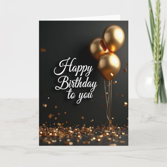 Festive Gold Spheres Card (Front)