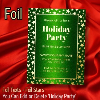Festive Gold Stars Happy New Year Christmas Party
