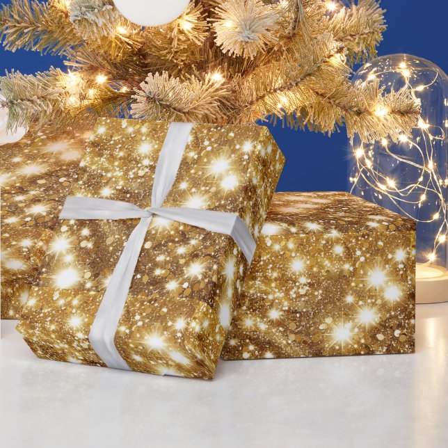 Festive gold tiled pattern wrapping paper (Holidays)