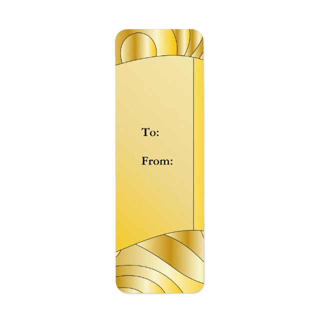 Festive golden design label (Front)