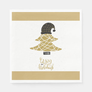 Festive Golden Holiday Fun Napkins