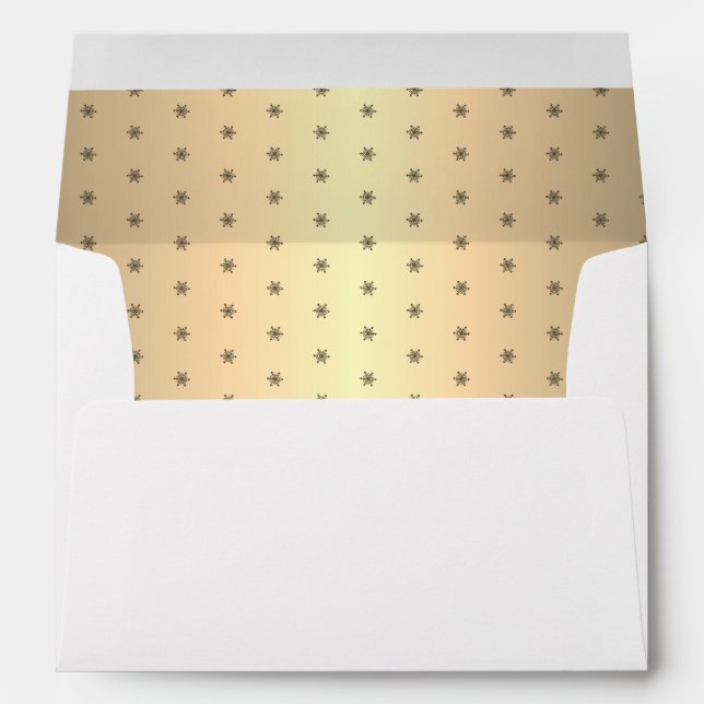 Festive Golden Metallic Snowflake Christmas Envelope (Back (Bottom))