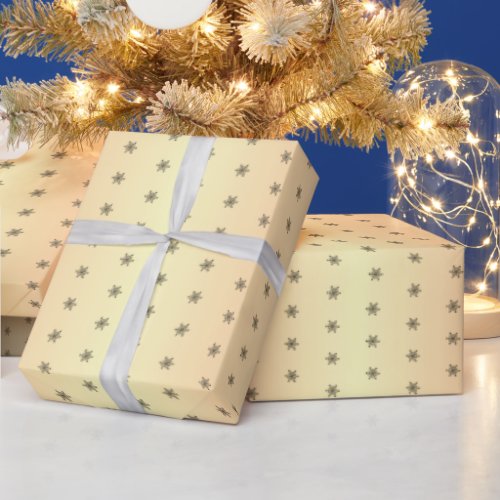 Festive Golden Metallic Snowflake Christmas  Wrapping Paper