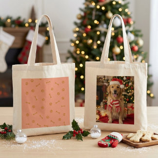 Festive Golden Retriever Santa Hat Holiday Dog Tote Bag
