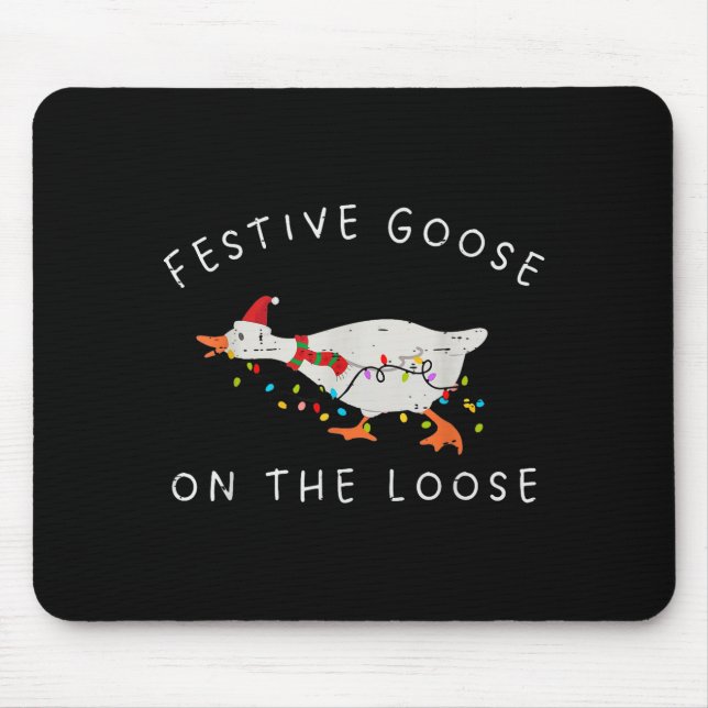 Festive Goose On The Loose Christmas Duck Light Xm Mouse Pad (Front)