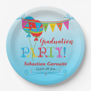 Festive Graduation Party Paper Plates