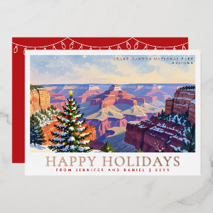 Festive Grand Canyon National Park Christmas Foil Holiday Card
