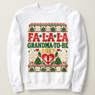 Festive Grandma To Be 2027 Ugly Christmas  Sweatshirt