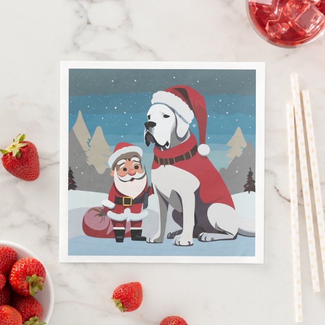 Festive Great Dane Paper Dinner Napkins (Insitu)