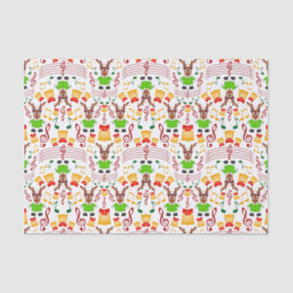 Festive Green And Gold Kasky Christmas Reindeer Tissue Paper