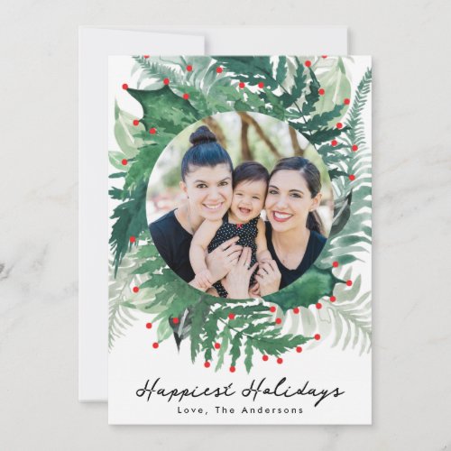 Festive Green and Red Christmas Holiday Photo Card