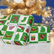 Festive Green and Red Christmas Icons 