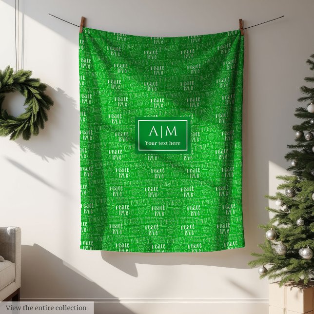 Festive green blanket with Christmas lettering (Festive green blanket with Christmas lettering)