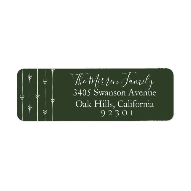Festive Green Boho Return Address Label (Front)