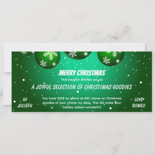 Festive Green Christmas Gift Voucher