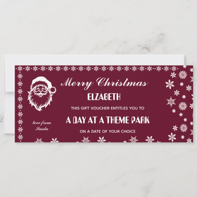 Festive Green Christmas Gift Voucher (Front)