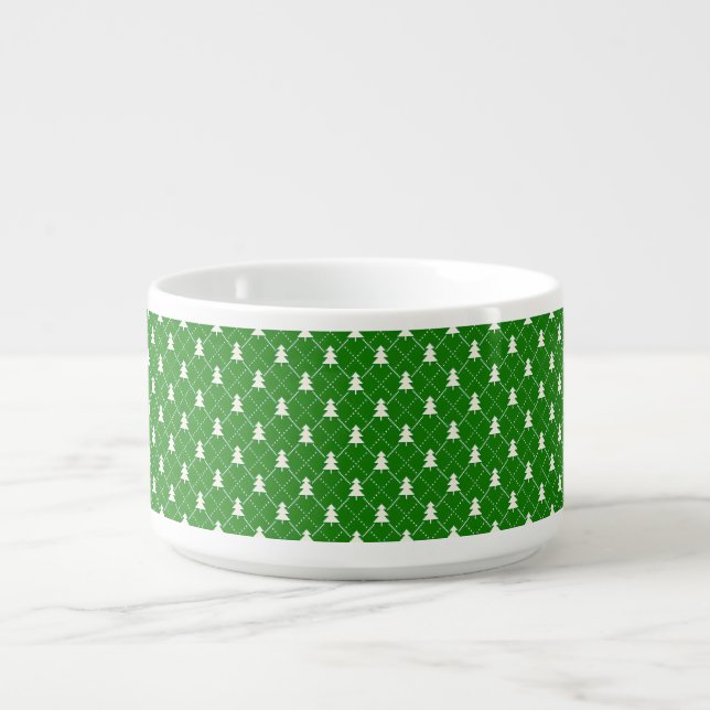 Festive Green Christmas Tree Pattern Bowl (Center)